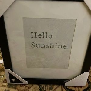 Hello Sunshine wall decor - black frame